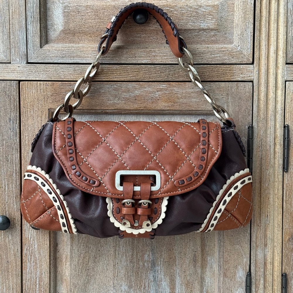 Juicy Couture Y2K Brown Leather Shoulder Bag